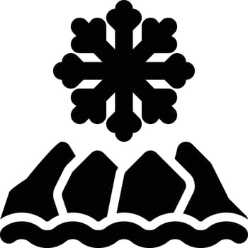 Drift Ice, Brash Ice, Icy Sea Solid Glyph Icon vector
