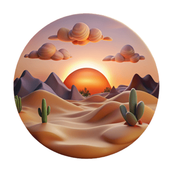 wonderful minimalist Desert Sunset Landscape Isolated Dramatic Sky exclusive png