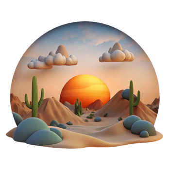 extraordinary vintage Desert Sunset Landscape Isolated Dramatic Sky genuine png