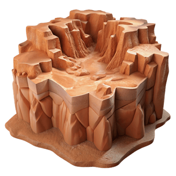 magnificent contemporary Desert Terrain Cutout Sparkling Canyon Walls Isolated high quality png