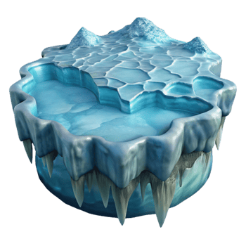 serene vintage Detailed Frozen Lake Ice Pattern Cutout Isolated authentic png