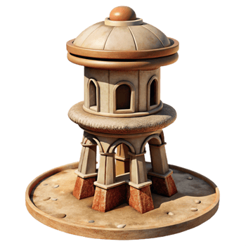 impressive artistic Detailed Terraform Tower Cutout with Shadow Effect premium png