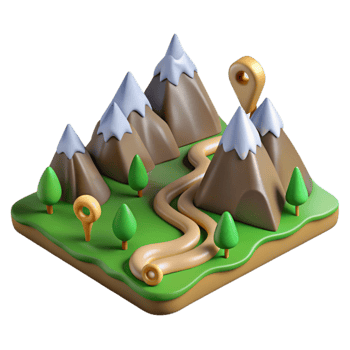 extraordinary artistic Different Routes Mountain Landscape Transparent Background professional png