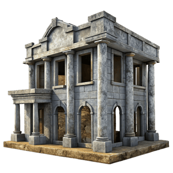 wonderful contemporary Dilapidated Building Facade Cutout Gray Concrete Texture high resolution png
