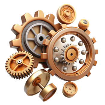 extraordinary classic Disassembled Clock Parts Isolated with Detailed Texture professional png