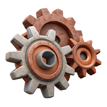 beautiful traditional Dismantled Clock Gears Cutout Close Up View professional png