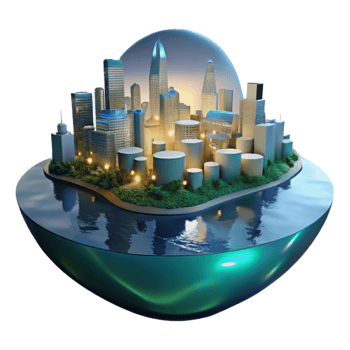stunning abstract Distorted City Lights Reflection in Night Water Cutout high resolution png