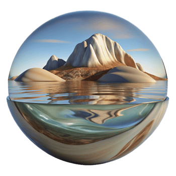 stunning artistic Distorted Landscape Reflection in Water Transparent Background png