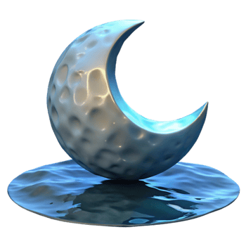 wonderful rustic Distorted Moon Reflection in Water Ripples Transparent Background premium png