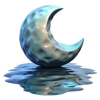 elegant modern Distorted Moon Reflection in Water Ripples Transparent Background genuine png