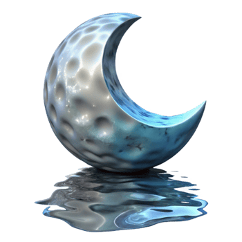 elegant vintage Distorted Moon Reflection in Water Ripples Transparent Background detailed png