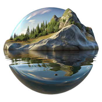 magnificent artistic Distorted Natural Scene Reflection in Water Transparent Background premium png