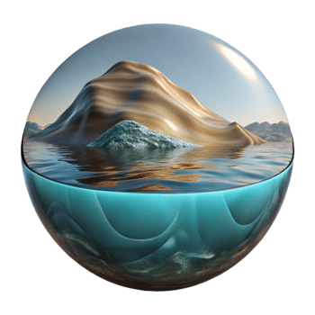 wonderful abstract Distorted Seascape Reflection in Water Isolated premium png