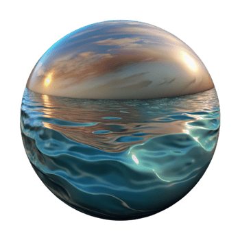 elegant vintage Distorted Seascape Reflection in Water Isolated professional png