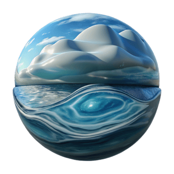 impressive vintage Distorted Sky Reflection in Water with Waves Isolated high quality png