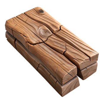 serene creative Distressed Wooden Beam Texture Cutout with Cracks and Knots premium png
