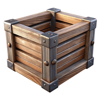 impressive artistic Distressed Wooden Crate Isolated original png