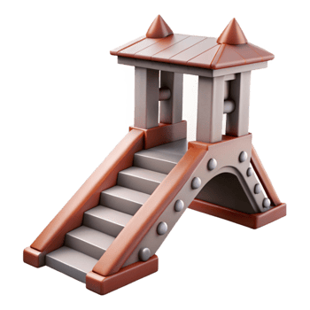 impressive modern Drawbridge Upwards Angle Cutout on Transparent Background authentic png