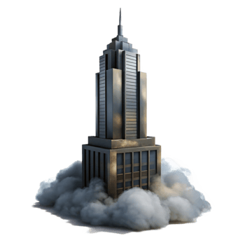 stunning traditional Dreamlike Cityscape Cutout Aerial View high resolution png
