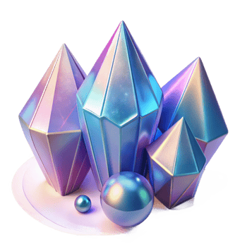 stunning abstract Dreamy Geometric Isolated Crystal Shapes Blue Hues professional png