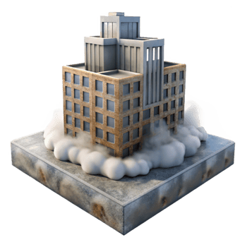 vibrant classic Dreamy Metropolis Cutout Soft Focus Fog detailed png