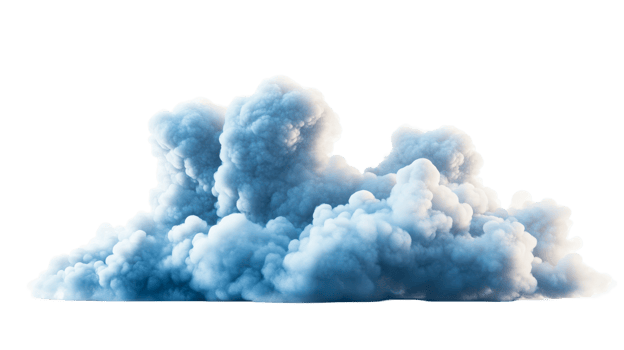 Cumulonimbus formation in a blue hue, a colossal storm, cut out transparent png