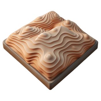 impressive modern D Topographic Model Isolated on Transparent Background Angled View detailed png