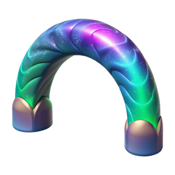vibrant abstract Dynamic Aurora Arch Isolated on Transparent Background Swirling Light original png