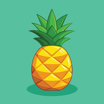 Cartoon Illustration Of A Whole Pineapple vector