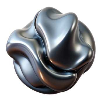 serene minimalist Dynamic Liquid Metal Form Isolated on Transparent Background genuine png