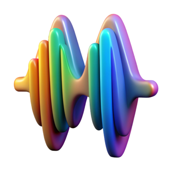 serene artistic Dynamic Spectral Waveform Cutout Element detailed png