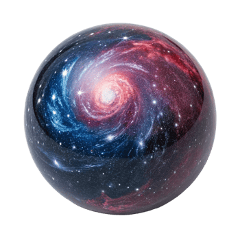 Galaxy swirling in a sphere. Cosmic art. png
