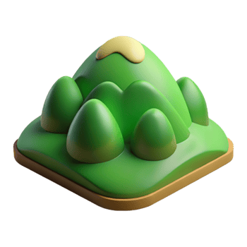 magnificent creative Earthy Green Hillside Cutout on Transparent Background original png