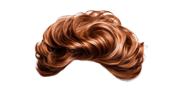 Elegant Auburn Hairpiece, Curly Style, Hair Fashion, cut out transparent png