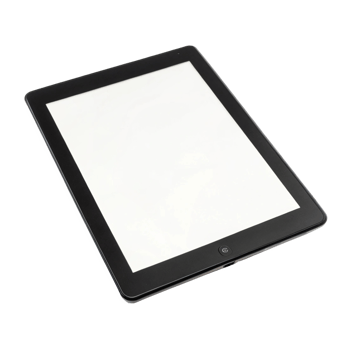 Black tablet computer with blank screen. png