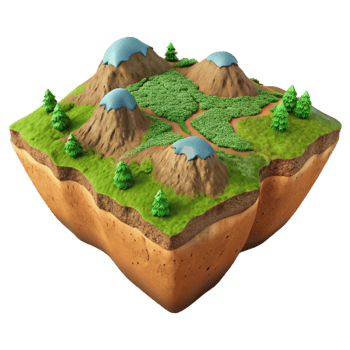extraordinary contemporary Earthy Terrain Cutout with Rich Soil Texture high resolution png
