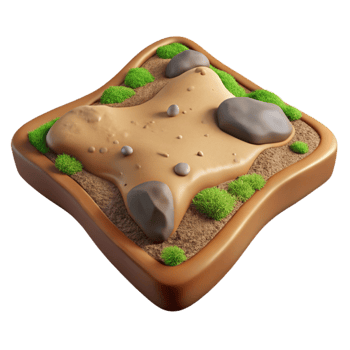 stunning traditional Earthy Terrain Patch Cutout Isolated Transparent Background premium png