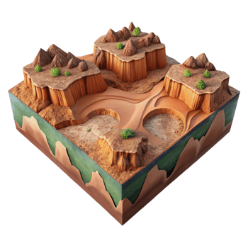 elegant modern Earthy Terrain Cutout Warm Sunlight Isolated Element exclusive png