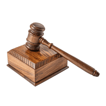 Wooden gavel on a block. Justice, law, auction. png