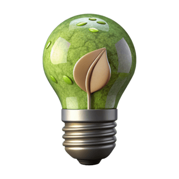 vibrant vintage Eco Friendly Light Bulb Front View Cutout professional png