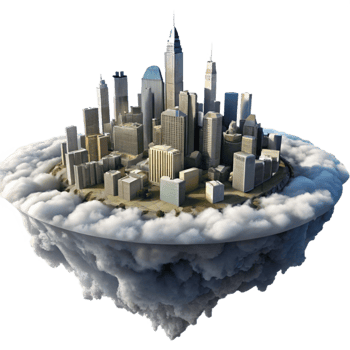 beautiful abstract Eco Friendly Sky City Cutout Green Architecture Transparent Background exclusive png