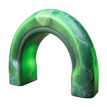 elegant vintage Ethereal Green Auroral Arch Cutout Transparent Background original png