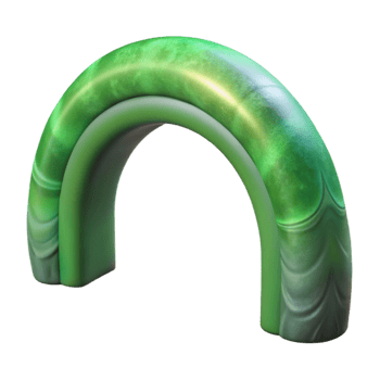 impressive abstract Ethereal Green Auroral Arch Cutout Transparent Background genuine png