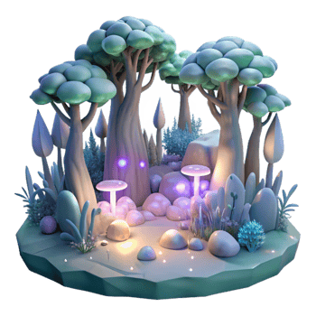 wonderful rustic Ethereal Lyrax Luminance Forest Scene Transparent professional png
