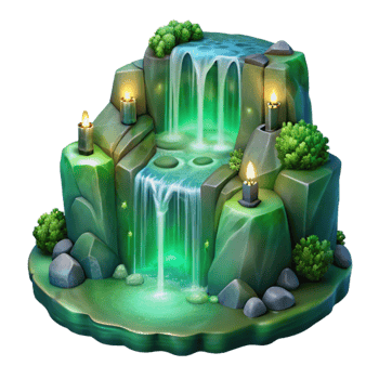 stunning classic Ethereal Waterfall Lights Isolated Green Hues high quality png