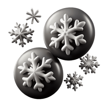 elegant modern Falling White Snowflakes Isolated on Black original png