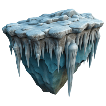 serene classic Fjord Cliff Face with Icicles Cutout premium png