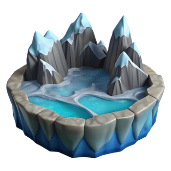 dramatic modern Fjord Inlet with Glacier Ice Isolated png