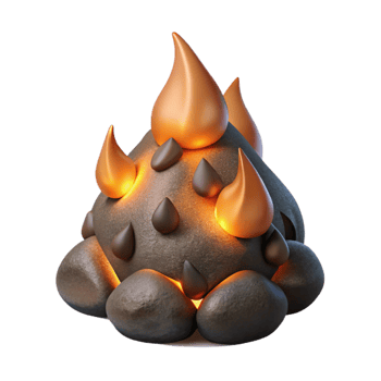 vibrant minimalist Flickering Embers with Dramatic Shadows Isolated original png