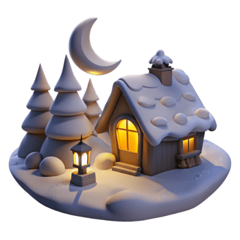 dramatic minimalist Flickering Shadows Isolated Winter Night Scene authentic png